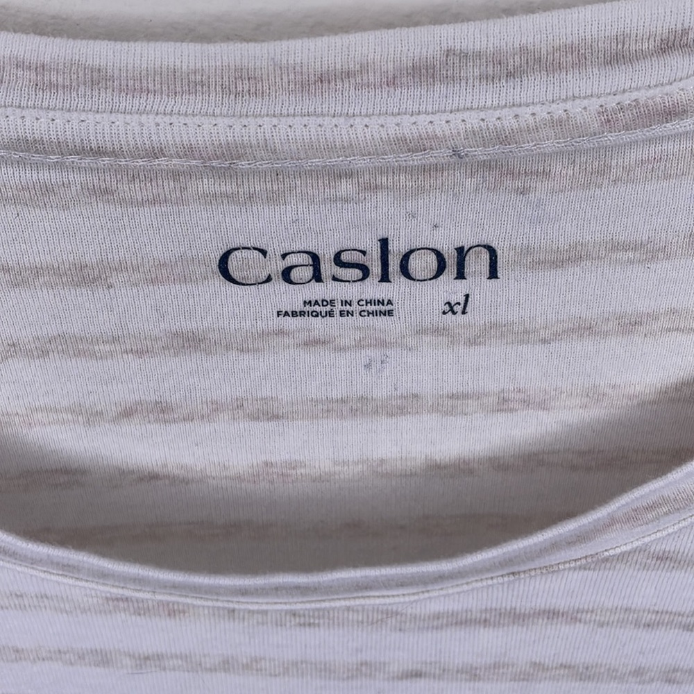 Caslon LS soft striped tee, size XL scoop neck - Picture 2 of 4